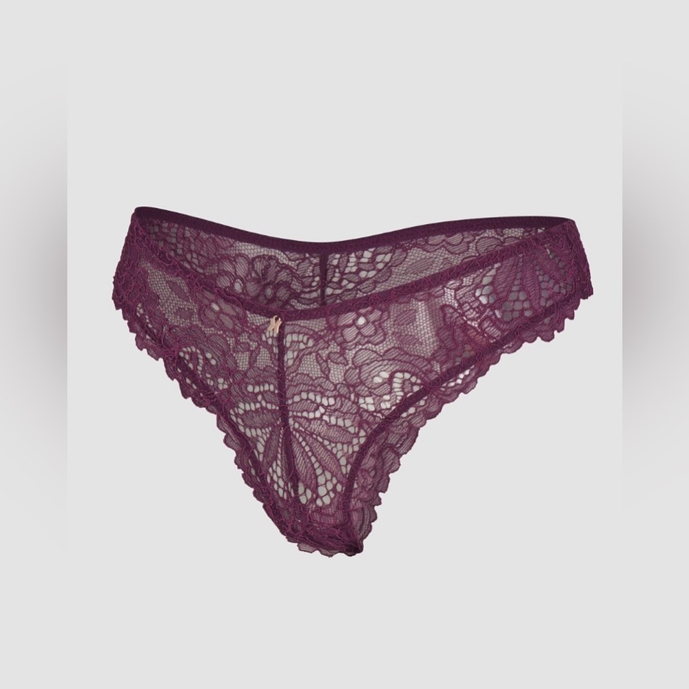 Savage X Fenty Sheer Lace Bikini Panty - Plum
